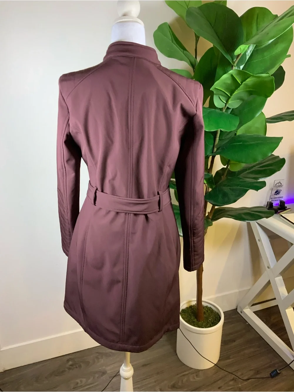Kenneth Cole Mauve Belted Trench Coat